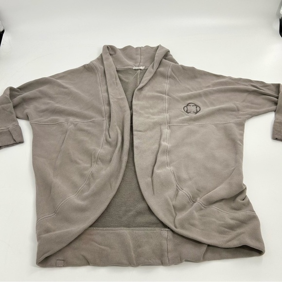 Barefoot Dreams Malibu Collection Gray Slate Brushed Terry Circle Cardigan S/M - Picture 4 of 10